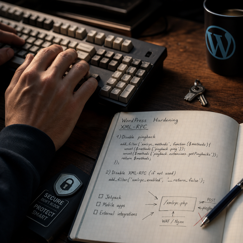 Защита XML-RPC в WordPress: как отключить злоупотребления без поломки интеграций